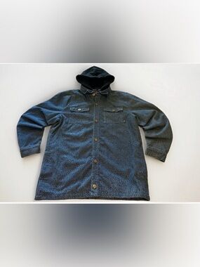 Primitive Blue Button-Up Hooded Shirt Jacket